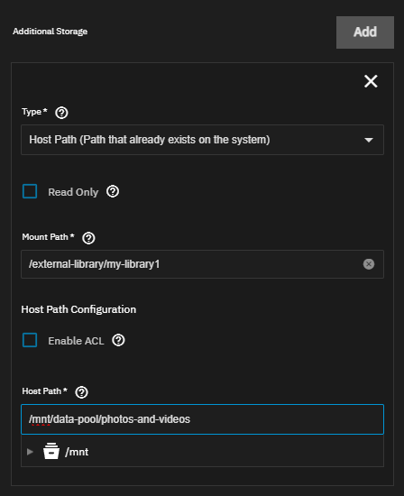 Configure Storage Host Paths